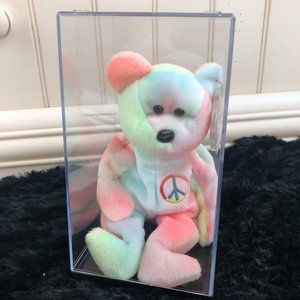 Ty Peace Bear Beanie Baby - Rare Retired 1996 - Mint Condition - Collectible